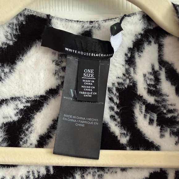 NWOT WHBM Black and White Animal Print Kimono/Shawl/Cape - Picture 4 of 6